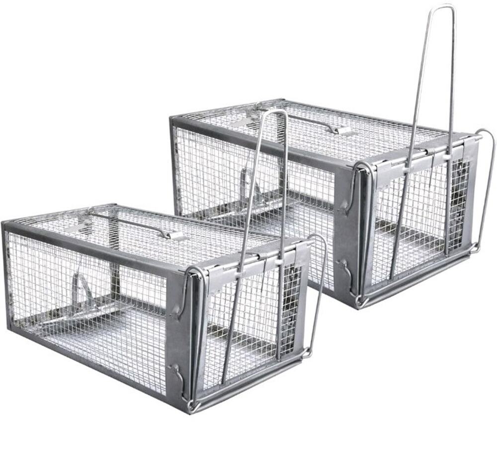 2-Pack Rat Traps Humane Live Trap Cages for Indoor and Outdoor Use